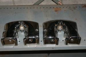 lot 23 image: Chrome Plated Shovel Head Rocker Block Covers