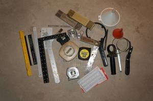 lot 176 image: Squares, Tape Measures, Oil Filter Wrenches