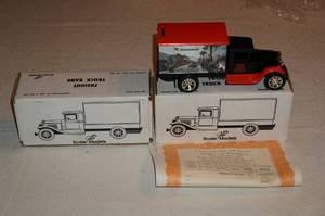lot 220 image: 2 Daytona Bike Week Die Cast Freight Truck Banks