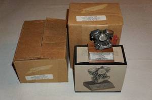 lot 221 image: 2 Pewter Harley Panhead Engines