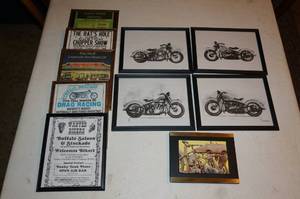 lot 232 image: Motorcycle Memorabilia Wall Hangings