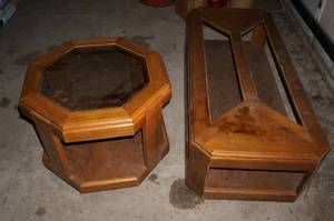 lot 205 image: Wood Coffee and Side Table