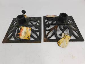 lot 20 image: Cast Iron Torch Stands