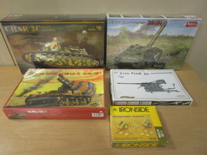 lot 725 image: WWII MILITARY MODELS, MENG, AMUSING HOBBY, IRONSIDE, CYBER-HOBBY, RPM BRANDS - NEW