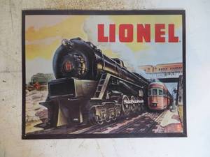 lot 51 image: Metal Lionel Train Sign