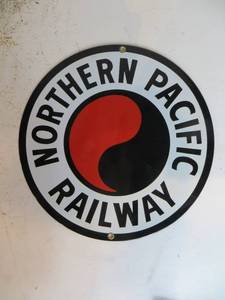 lot 57 image: Metal Northern Pacific Railway Sign