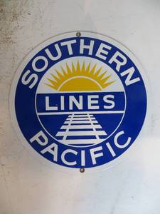 lot 58 image: Metal Southern Pacific Lines Sign