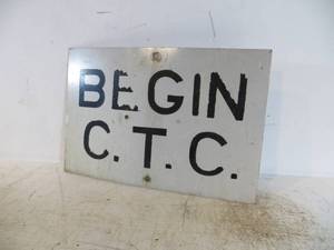 lot 60 image: Metal BEGIN C.T.C. Sign
