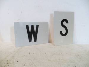 lot 65 image: 2 Metal W & S Railroad Signs