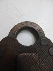 lot 100 image: ANTIQUE Miller Lock Co. Railroad Lock
