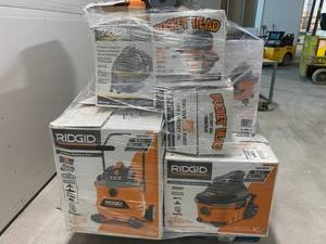 Pallet of Ridgid Shop Vacs - Store-Returns