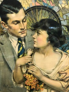 lot 26 image: Wonderful Original 1910s-20s Litho Print by American Illustration Artist Leysa McMein