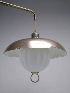 lot 36 image: Vintage Mid Century Pierced Brass UFO Style Wall Lamp