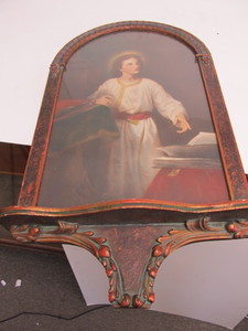 lot 22 image: Very Nice Antique Religious Shrine Wall Shelf wLitho