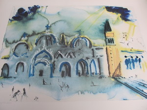 lot 6 image: Authentic Signed Numbered SALVADOR DALI Embossed Lithograph - Homage To Venice