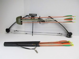 lot 43 image: Fred Dear Signature Line ArcheryHunting Bow wArrows