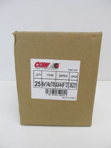 lot 129 image: Brand New Case of 25 CGW Fast-Cut Grinding Wheels