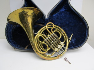 lot 133 image: Antique H.N. White KING French Horn wCase