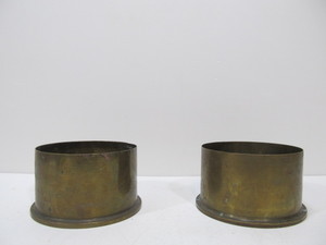 lot 163 image: Pair of Original WW1 Era Brass 4.5 HOWITZER Artillery Shell Casings