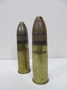 lot 164 image: Pair of Old 1910s Inert 37mm Military Artillery Shells 