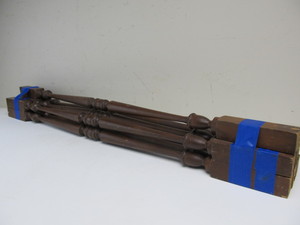 lot 179 image: Set of 7 Matching Vintage Turned Wood Porch Spindles