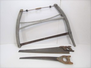 lot 215 image: Antique Buck Saw & 2 Hand Saws