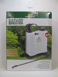lot 249 image: Brand New GREENWOOD Home & Garden 4-Gallon Backpack Sprayer