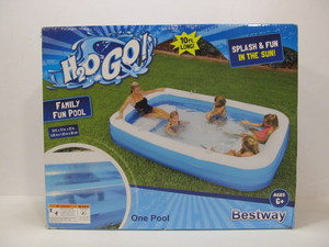 lot 257 image: Brand New H2O GO Family Fun Inflatable Pool wBench Seats