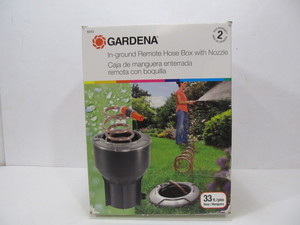 lot 259 image: Brand New GARDENA Inground Remote Hose Box wNozzle