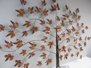 lot 85 image: Nice LARGE Vintage Welded Brass Maple Leaf Wall Sculpture