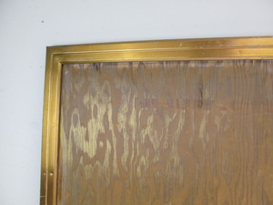 lot 86 image: Large Antique Brass Frame wHinged Wood Back - From The MN State Capitol Building