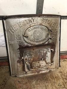 lot 150 image: Large Antique Cast Iron EMPIRE Furnace Door