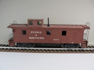 lot 1 image: Fantastic Vintage Hand Made LARGE Wooden Railroad Train Caboose wTrack
