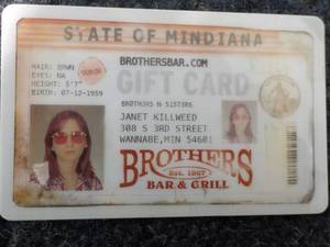 lot 222 image: $25 Gift Card to Brothers Bar and G...