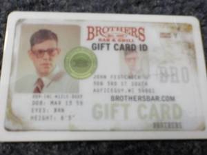 lot 223 image: $25 Gift Card to Brothers Bar and G...