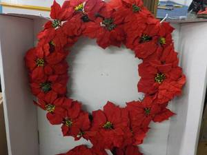 lot 248 image: Set of 2 Poinsettia Xmas Wreaths...