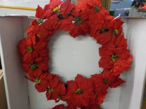 lot 249 image: Set of 2 Poinsettia Xmas Wreaths...