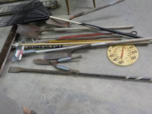 lot 314 image: Chisel Heavy, Broom, Rake, and more...