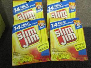 lot 202 image: 4- 14 ctpks  Snack Size Slim Jims...