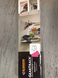 Gladiator GAGP32GAEY 32 in. L GearTrack Garage Wall Storage Kit with 6-Hooks not used