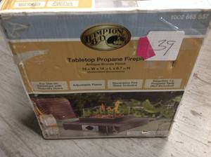 Hampton Bay 8,000BTU Antique Bronze Portable Table Top Gas Fire Pit GFT-30174in good condition