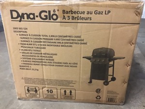 Dyna-Glo 3-Burner Open Cart Propane Gas Grill in Black not used whit small damage