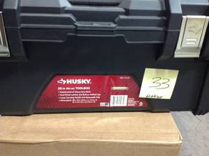 Husky 26 in. Plastic Portable Tool Box with Metal Latches in Black BROKEN DAMAGE