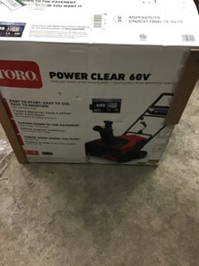 Toro Power Clear 21 in. 60-Volt Lithium-Ion Brushless Cordless Electric Snow Blower with 7.5 Ah BatteryCharger Included in good conditions