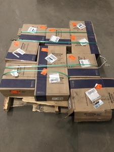 pallet whit 10 cases of Armstrong Imperial Texture VCT 12 in. x 12 in. Classic Black Standard Excelon Commercial Vinyl Tile (45 sq. ft.  case)