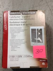 Fahrenheat 1,500-Watt Small Room Wall Heater in good condition