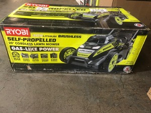 RYOBI 20 in. 40-Volt Brushless Lithium-Ion Cordless Battery Self Propelled Lawn Mower with 5.0 Ah Battery and Charger Included in good conditions