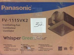 Panasonic WhisperGreen Select Pick-A-Flow 110130 or 150 CFM Quiet Exhaust Fan Flex-Z Fast Install bracket  6 in. Duct Adapter in good condition