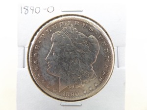 lot 107 image: 1890-O Morgan Silver Dollar