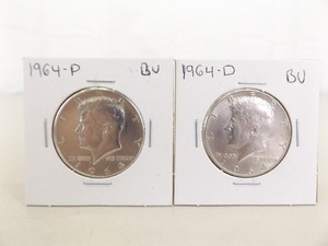 lot 146 image: 1964-P and a 1964-D Kennedy Half Dollar